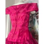 Vintage Pink Off Shoulder Tiered Ruffle Organza Cocktail Party Dress Size Small Photo 6