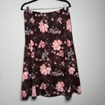 Anthropologie Vintage Brown and Pink Floral Middi Skirt Photo 0