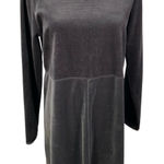 J.Jill Vintage 90's Grey Velour Long Sleeve Dress Womens small Classic Neutral Photo 0