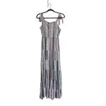 Storia ‎ Striped Smocked Jumpsuit Tie Strap Tiered Wide Leg Boho Chic Photo 1