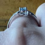Natural Aquamarine Sterling Silver Ring Size 8 Photo 1