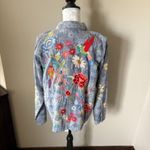 Johnny Was  Marissa Western Worker Jacket Denim Floral Embroidered Medium NWT Photo 4