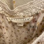 Lovestitch  Beatrice Floral Boho Lace Trim Short Sleeve Blouse Size S Photo 4