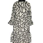 ANTHROPOLOGIE ERIKA CAVALLINI Women’s Silk Jasmine Maxi Shirt Dress Ivory Black Size 2 Photo 4