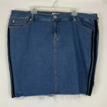 Torrid Black Side Stipe Raw Hem Denim Skirt Photo 0