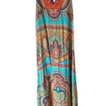 Hale Bob  Turquoise Blue Long Beaded Front Dress size medium Photo 0