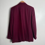 Sag & Harbor 100% Wool Blazer In Burgundy With Pockets Lined Workwear Size 12‎ Photo 1