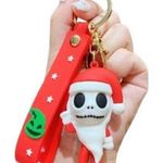 Disney Jack Skellington Keychain Keyring Nightmare Before Christmas PVC Red Xmas Photo 0