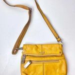 Tignanello Mustard Yellow Genuine Leather Crossbody Bag Adjustable Strap wallet Photo 0