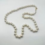 Joan Rivers Single Strand Ivory Pearl Necklace w/ Bag Gold Hardware Classic 35" Photo 1