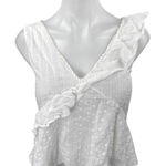 ZARA Women's White Ruffle Sleeveless V-neck Peplum Crop Blouse Tank Top Size XS Photo 0