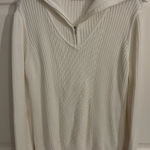 Liz Claiborne Women's white Cable Knit Sweater 1/4 Zip Size L Photo 0