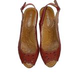 Patrizia by Spring Step Red Wedge Cutout Buckle Strap Sandals D Photo 4