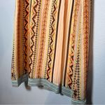 Sundance  Slip Dress Silk Sleeveless Orange Tribal Aztec Boho Print Size 16 Midi Photo 3