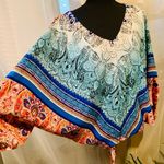 Coco Bianco Coco Bianca Multi Blue, Red & White Colored Dolman Sleeve Top Photo 1