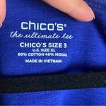 Chico's Size 3 XL The Ultimate Tee Royal Blue Pocket Shirt Casual Short Sleeve Photo 3