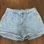 American Eagle  Outfitters Blue Jean Shorts High-Waisted Distressed Photo 0