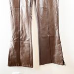 Abercrombie & Fitch Vegan Leather High Rise Pull On Flare Pants Brown Medium Photo 6