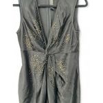 St. John Collection 8 Sequin Detail Liquid Satin Dress Cocktail Holiday Women Black Photo 3
