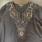 Dressbarn Collection Sheer Black Beaded Tunic Womens Large Boho Party Whimsigoth Photo 5