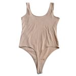 Abercrombie & Fitch L 90’s Seamless Ribbed Bodysuit Tan Square Neck Minimalist Photo 2