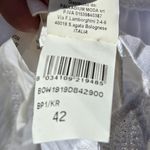 120% Lino 42 S White Sleeveless Lace Linen Silk Dress Made In Italy Photo 4