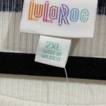 LuLaRoe  Kelly Top Navy Blue Stripe‎  2XL NWT Photo 4