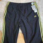 Adidas Y2K  Black Neon Green Track Pants Nylon Elastic Size XL Climacool Rare Photo 5