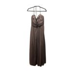 Amsale Womens Brown Strapless Ruched Bodice Chiffon Formal Gown Size 8 Photo 3
