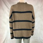 PaperMoon  Brown/Black Striped Cotton Mock-neck Sweater SMALL Photo 3
