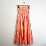 STAUD Elroy Strapless Midi Dress Grapefruit Coral Button Front Small Pink Photo 6