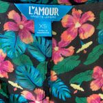 L’Amour by Nanette Lepore Women’s XS sheer tropical floral kimono style cardigan Black Photo 5