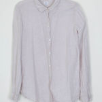 Sigrid Olsen  Womens Button Down Linen Shirt Size M Roll Tab Sleeve‎ Beige Beachy Photo 0