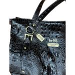 Coach 1941 Croc Embossed Patent Leather Tote Large Dark Brown Shoulder Bag Photo 2