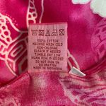 Vintage 90s Mini Dress Hot Pink Tropical Print Hibiscus Floral Slip Dress Fringe Size L Photo 7