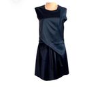 3.1 Phillip Lim  Black Asymmetrical Drape Satin Mini Dress Size 6 Quiet Luxury Photo 1
