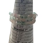 Quartz 3 Strand Stretch Bracelet Large Crackle Center Stone Clear Light Pink Gre Photo 0