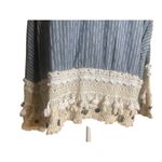 ZARA  Blue Premium Denim Collection Boho Open Front Jacket Size Small Photo 6