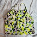 Old Navy OLD‎ NAVY Yellow Floral Racerback Sports Bra Large Powersoft Padded Yoga Gym Photo 1