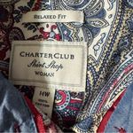 Charter Club  Relaxed fit women's size 14W button down paisley shirt Photo 2