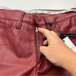 Judy Blue  Burgundy Red Faux Leather Tummy Control Straight Leg Pant 7 / 28 NEW Photo 12