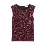 Rebecca Taylor New. plum stretch sequin top. Photo 4