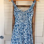 Reformation Blue & White Print Mini Dress Sleeveless Summer Sun Dress Size 0 Photo 3