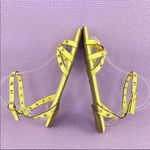 Bamboo  Kick 62 Pyramid Stud Gladiator Sandals 6.5 Yellow Square Toe Photo 5