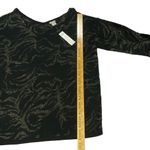 Chico's  Womens Double V-neck Pullover Black Gold ¾ Sleeve Sweater Size 2 NWT Photo 2