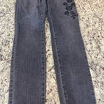 Garage  Gray High Rise Jeans with Black Floral Pattern Photo 0