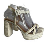 Raye  ladies white rope platform heels with straps size 7.5 Photo 3