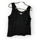 R & M Richards Vintage Y2K  Black Sequin Tank Top Beaded Party Blouse Size 12 Photo 1