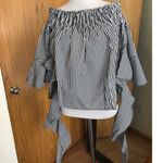 Rare London NWT  Gingham Statement Sleeve Top Photo 1