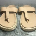Joie  Nacho Sandal Thong Slide Espadrille Light Tan Vegan Casual Sandals Size 7.5 Photo 3